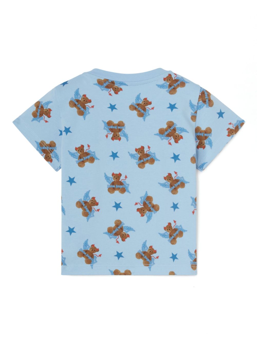 Palm Angels Kids Bear Devil cotton T-shirt - Blue