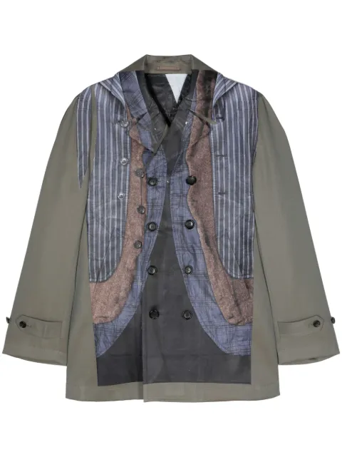 Comme des Garçons Homme Plus abrigo con doble botonadura y varios estampados