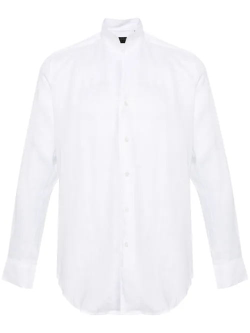 Chemise en lin à col officier - Dell'oglio - Modalova