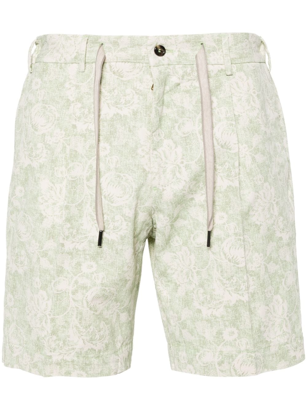 floral-print cotton bermuda shorts