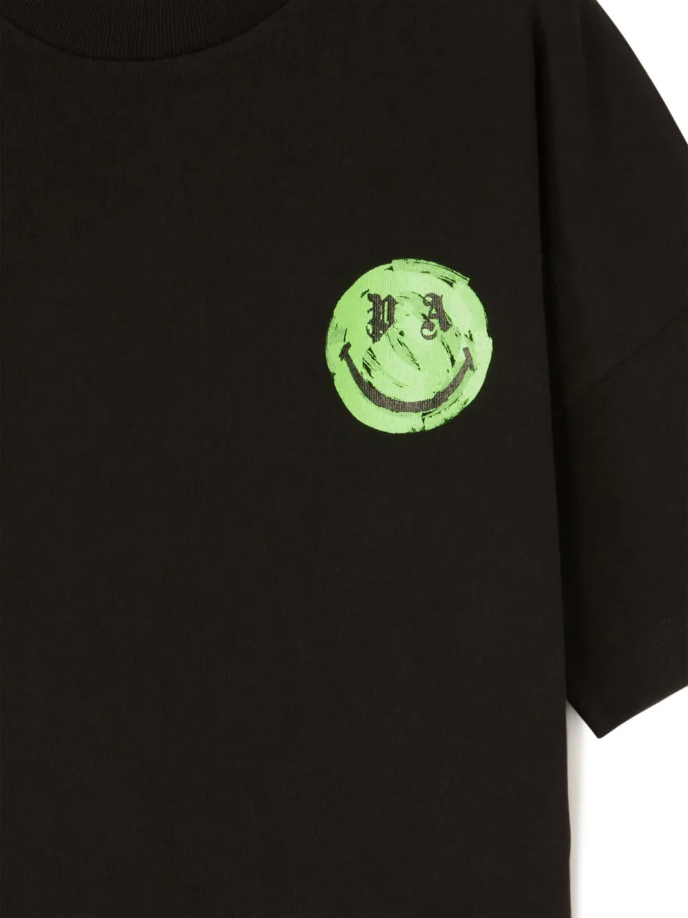 Palm Angels X Smiley Cotton T-shirt In Black
