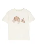 Palm Angels Kids Broken Bear cotton T-shirt - Neutrals