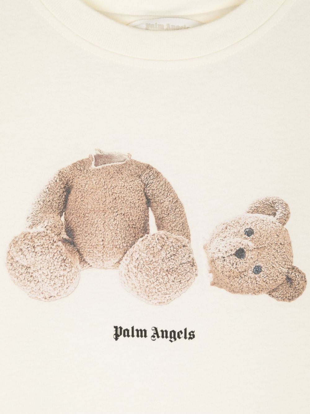 Shop Palm Angels Broken Bear Cotton T-shirt In 中性色