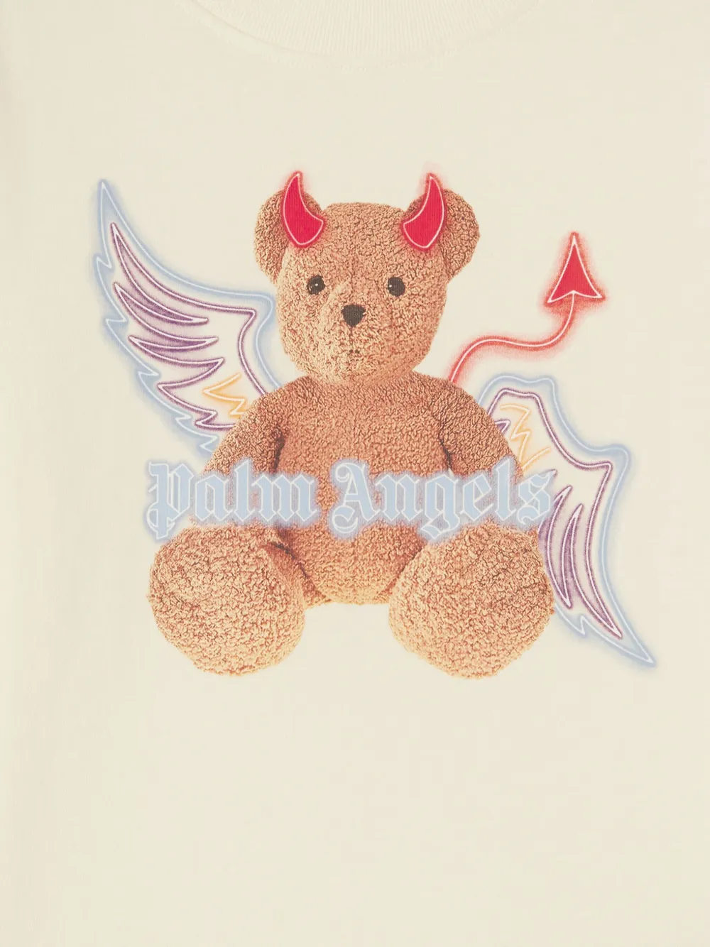 Palm Angels Kids Katoenen T-shirt Beige