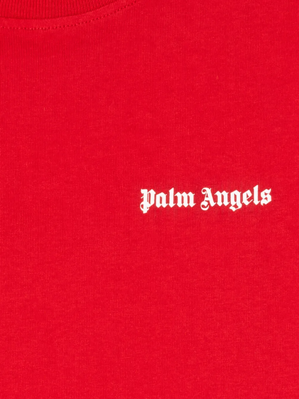 Palm Angels Kids Katoenen T-shirt met logoprint Rood