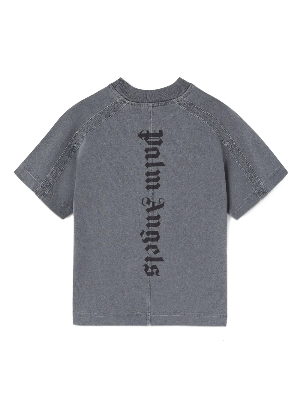 Palm Angels Kids Katoenen T-shirt met logoprint - Grijs