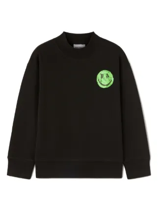 Palm Angels Kids x Smiley Cotton Sweatshirt | Black | FARFETCH