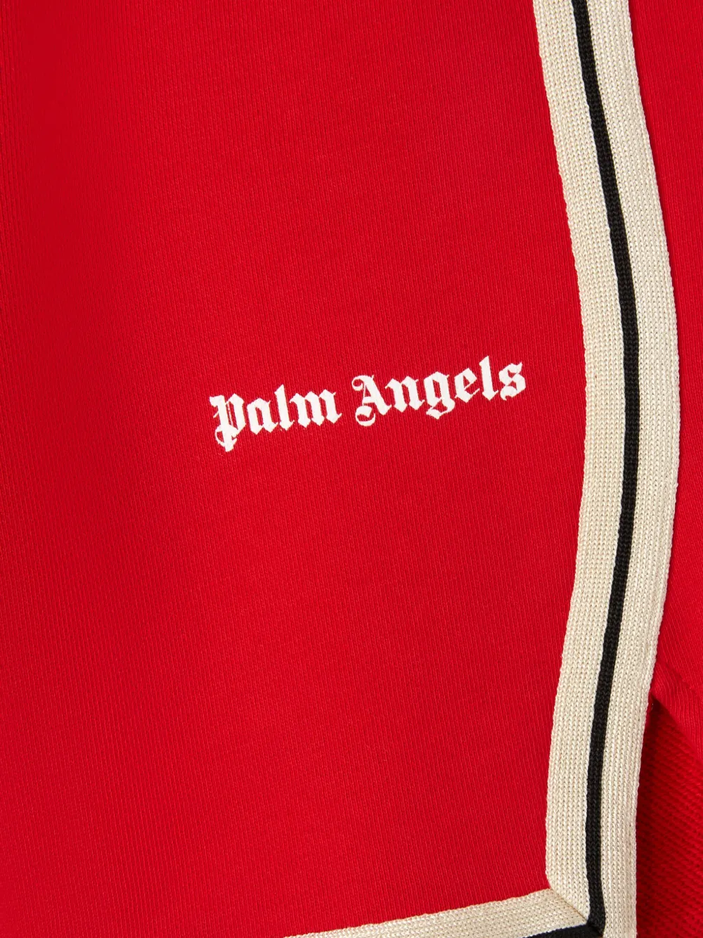 Palm Angels Kids Gestreepte trainingsshorts Rood