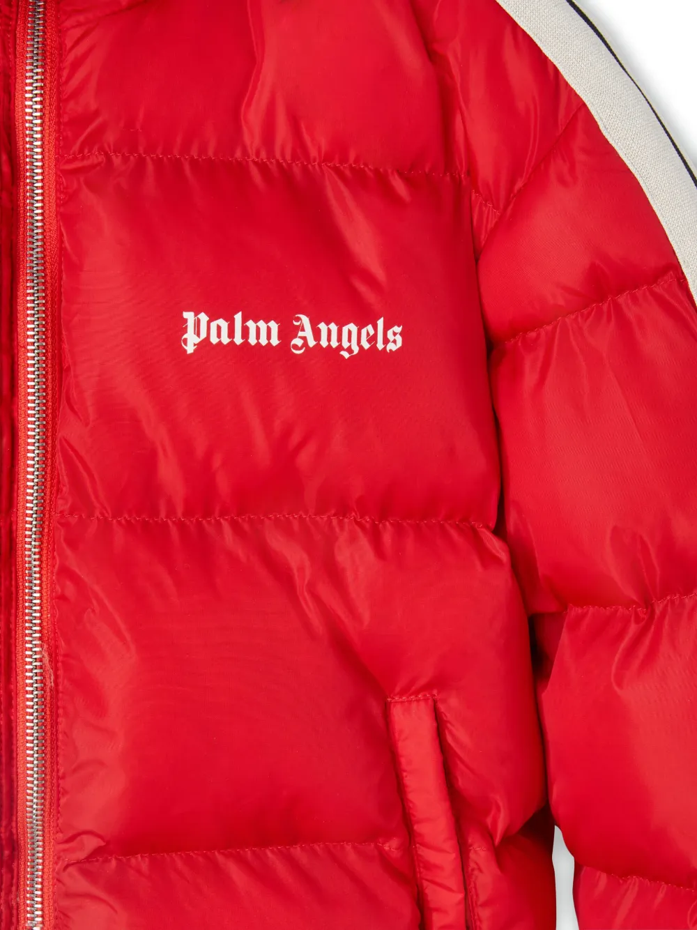 Palm Angels Kids Gewatteerd donsjack Rood