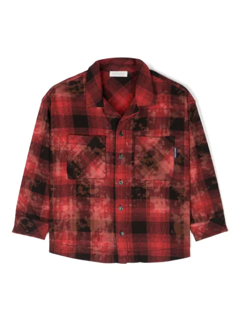 Palm Angels Kids bleach flannel shirt