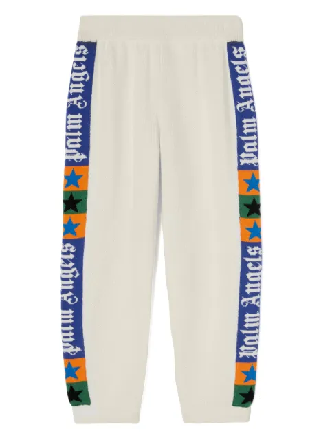 Palm Angels Kids logo-jacquard knitted track pants