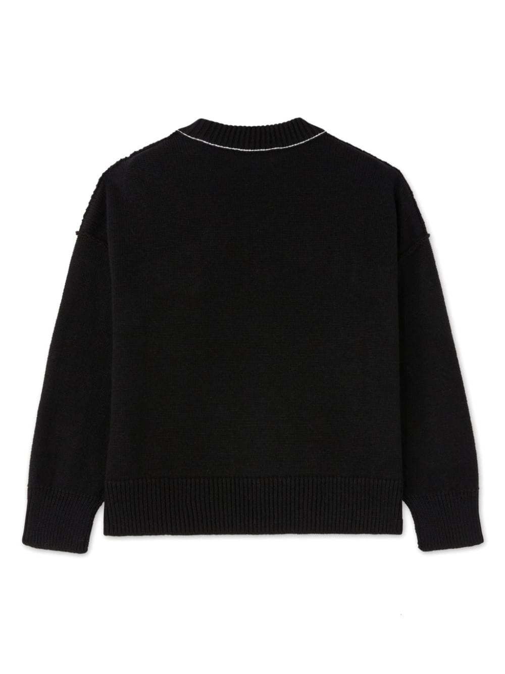 Shop Palm Angels Curved Logo Long-sleeve Jumper In Black