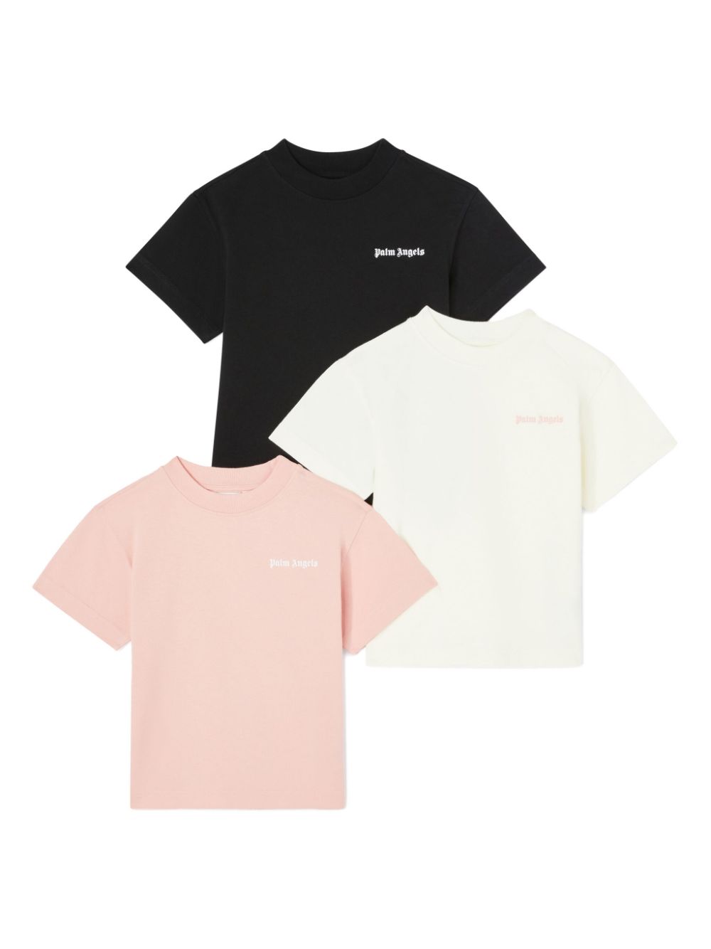 Palm Angels Kids' Logo-print T-shirts (pack Of Three) In Black