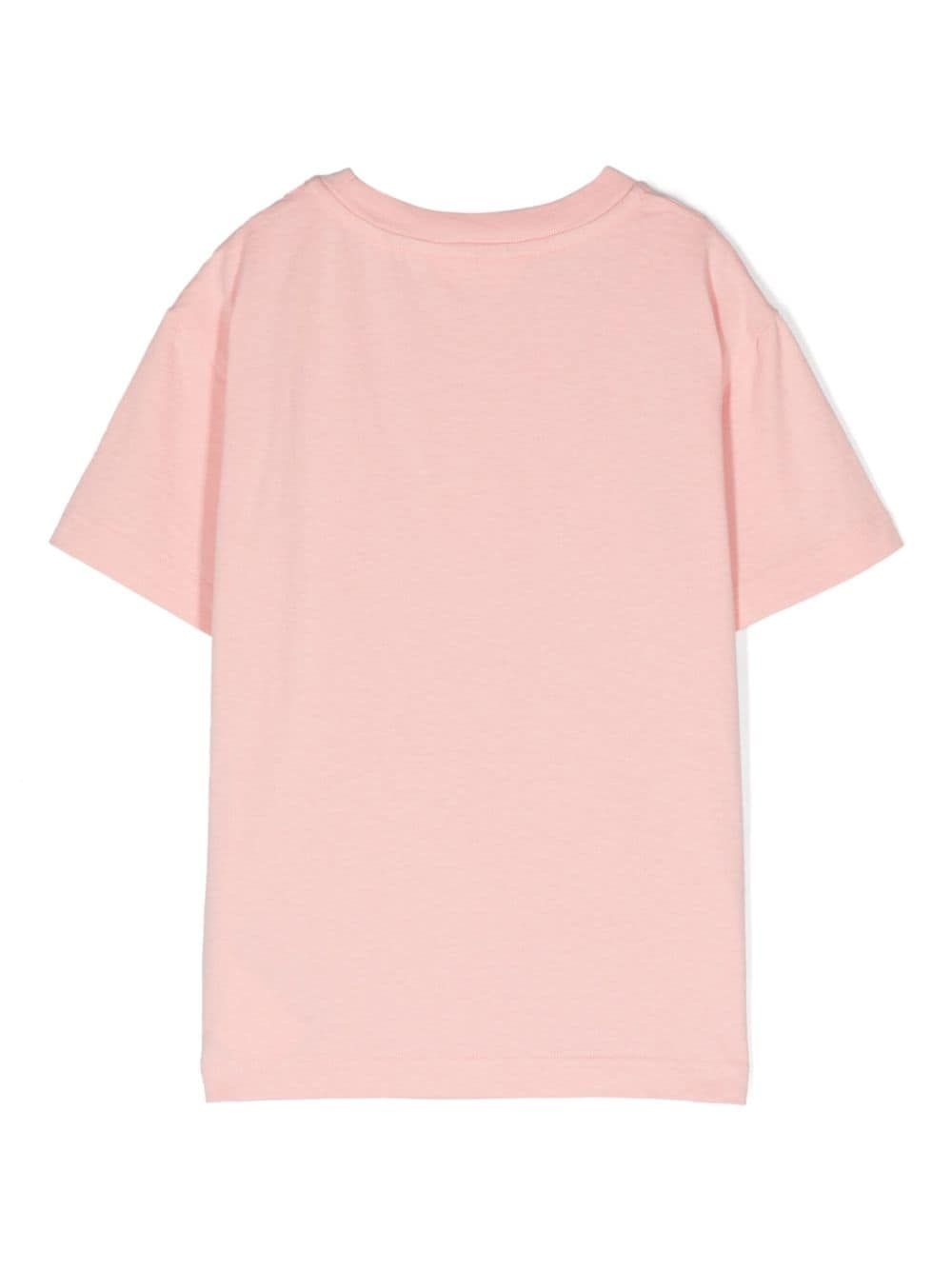 Shop Palm Angels Bear-print Organic Cotton T-shirt In 3060 3060 Pink Brown