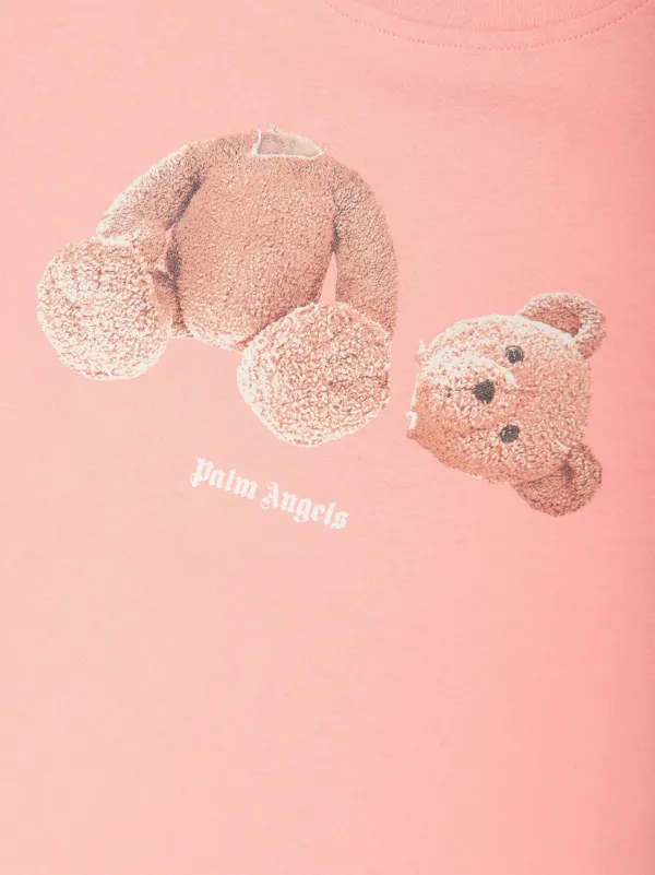 Palm Angels Kids bear-print Organic Cotton T-shirt | Pink