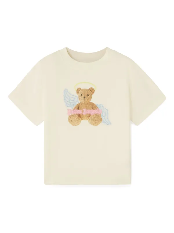 Outlet Palm Angels Kids Teddy Bear logo cotton T-shirt