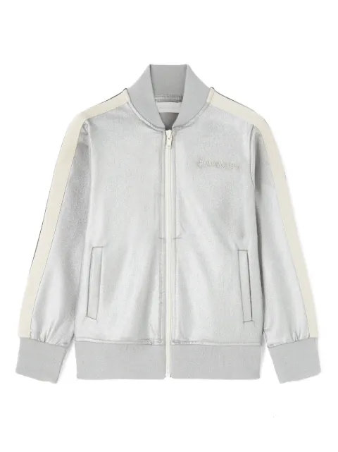 Palm Angels Kids logo-embroidered metallic track jacket