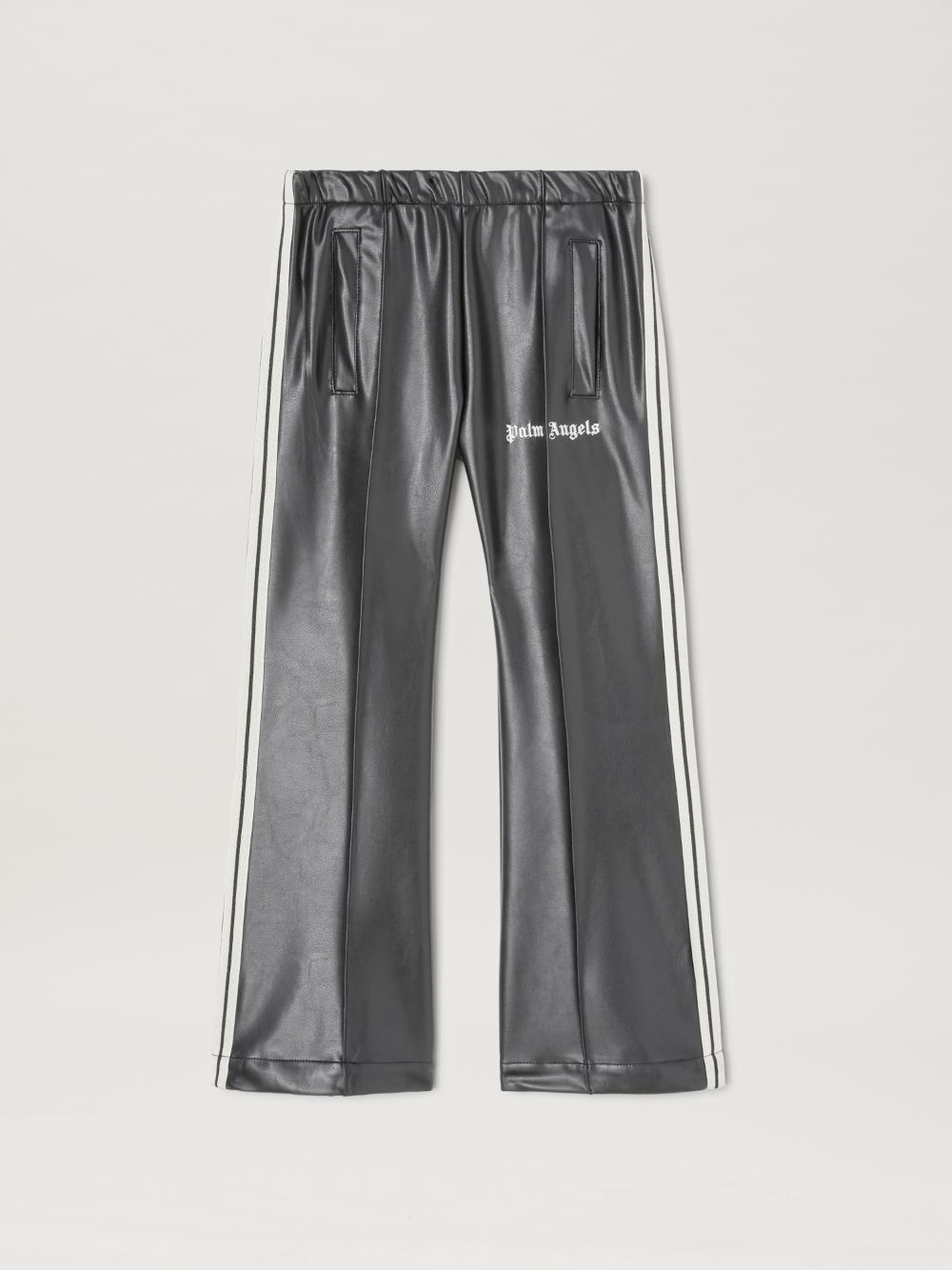 Shop Palm Angels Pantalones De Chándal De Piel Artificial In Black