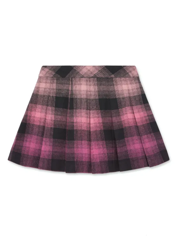 Palm Angels Kids gradient-effect Pleated Flannel Skirt Pink