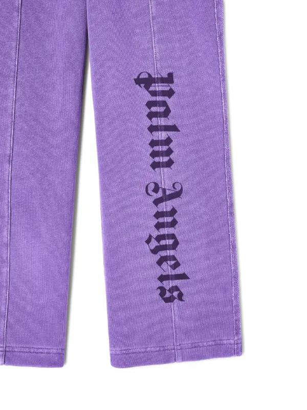 Palm Angels Kids logo print Cotton Track Pants Purple