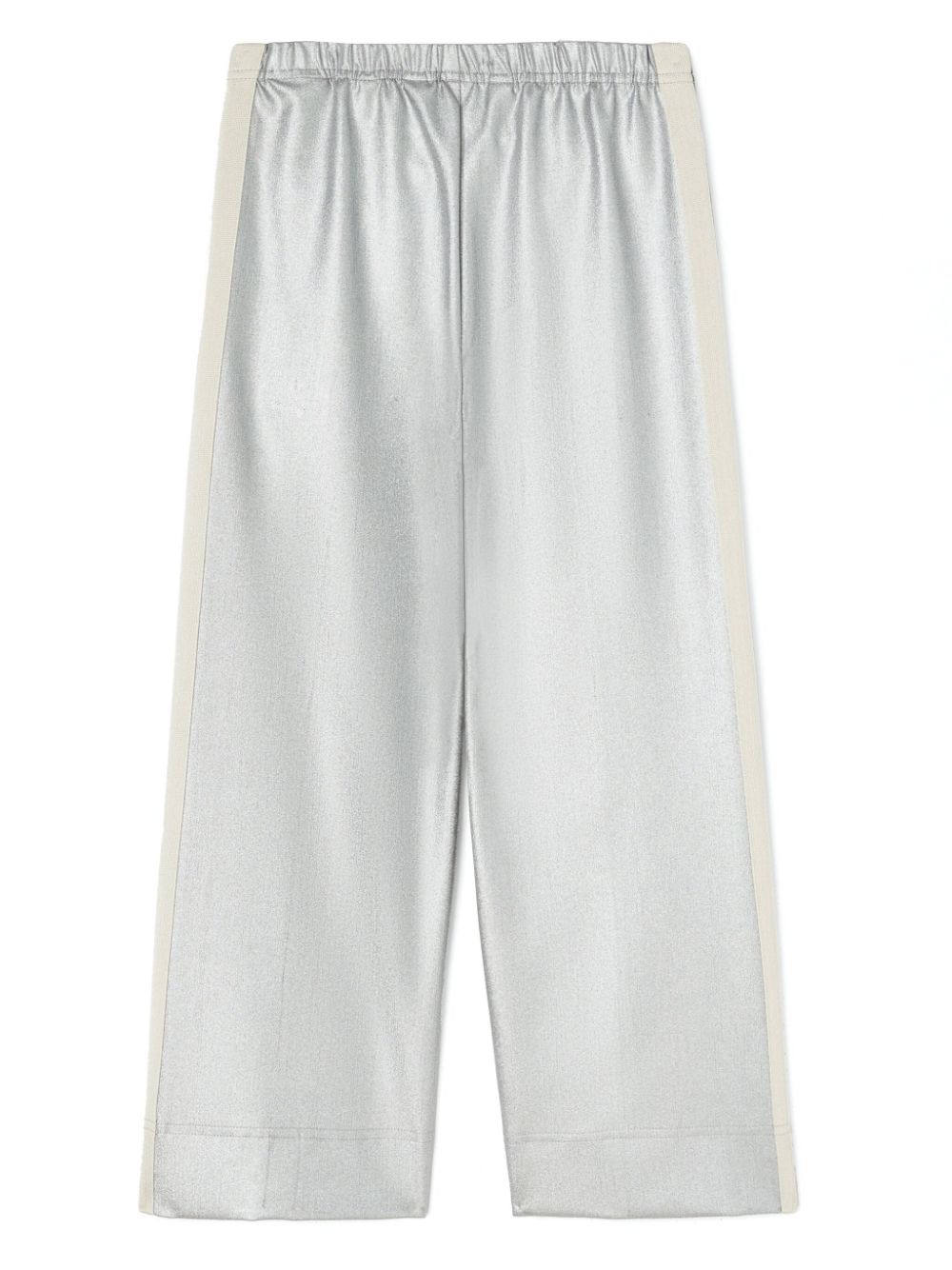 Palm Angels Kids logo-embroidered metallic track pants - Silver