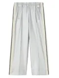 Palm Angels Kids logo-embroidered metallic track pants - Silver