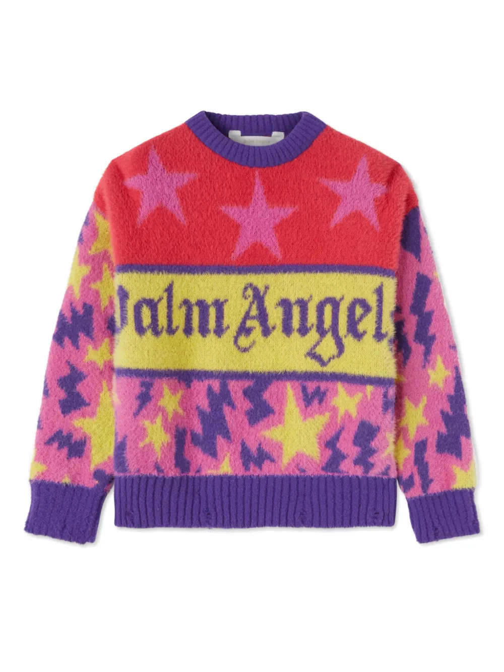 Palm Angels Kids star intarsia Jumper Pink FARFETCH UK