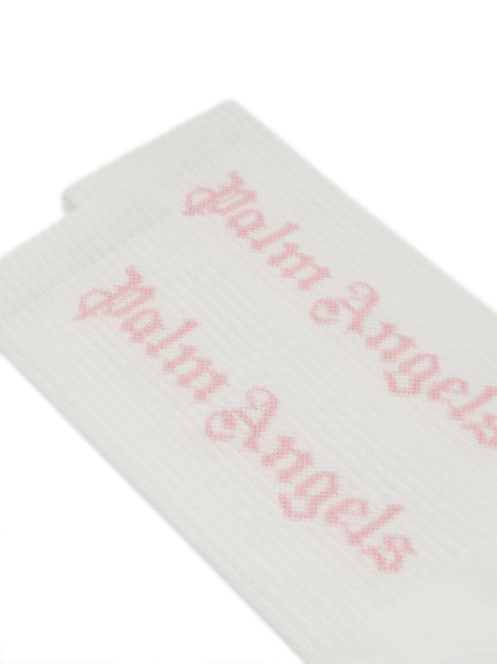 Palm Angels Kids logo-jacquard cotton socks - White