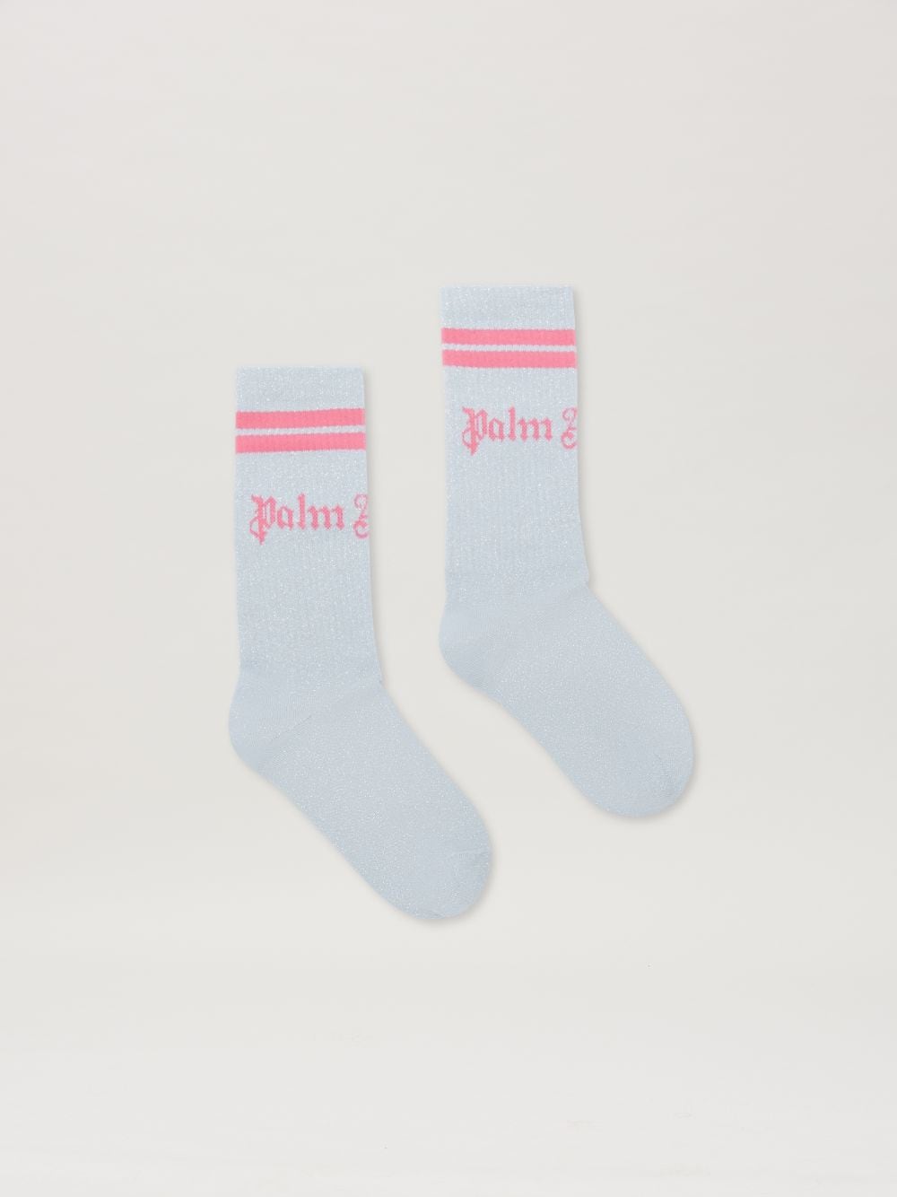 Shop Palm Angels Socks With Jacquard Logo In Plateado