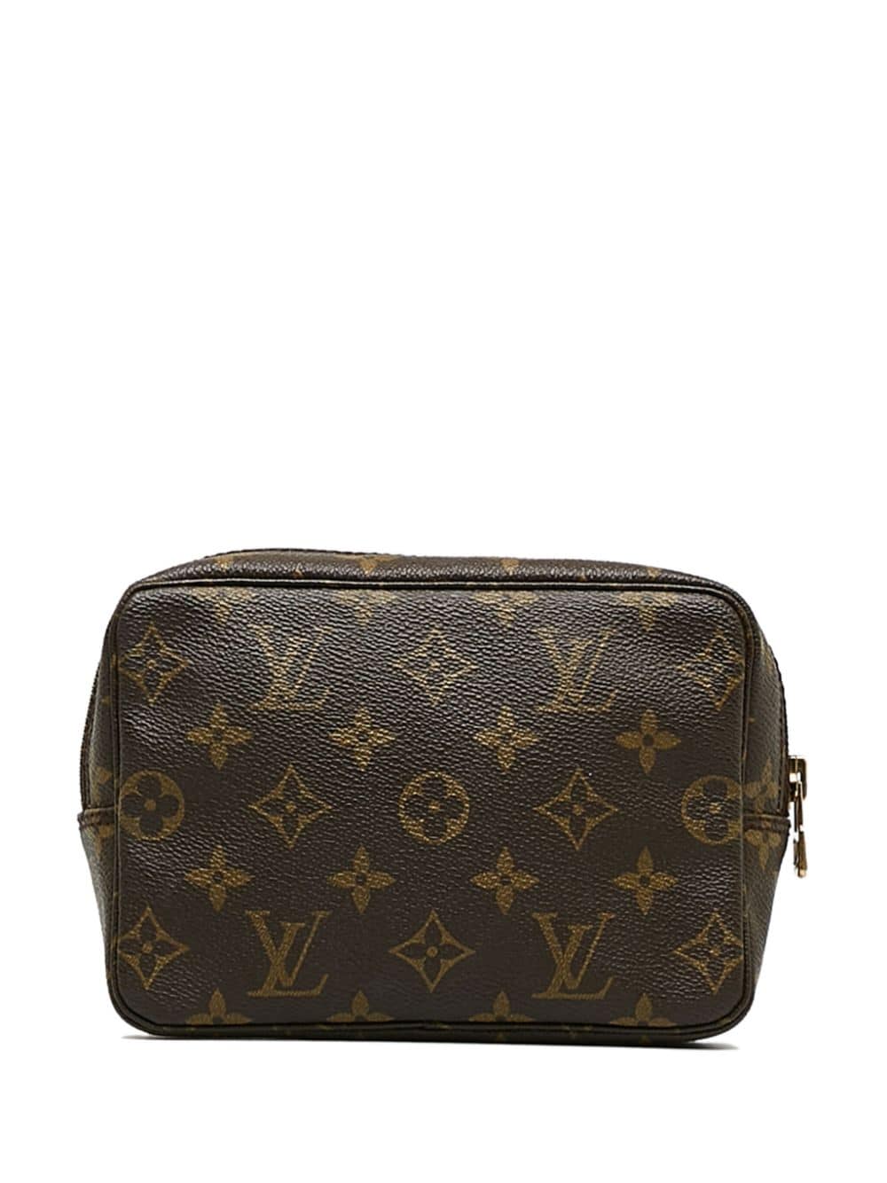 Pre-owned Louis Vuitton 1986 Trousse Toilette 18 Cosmetic Pouch In Brown