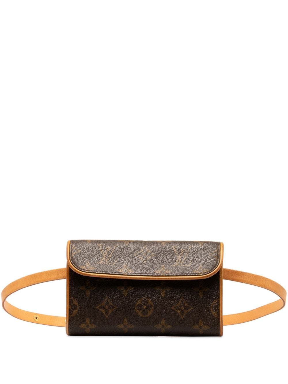 Pre-owned Louis Vuitton 2004 Monogram Pochette Florentine Belt Bag In Brown