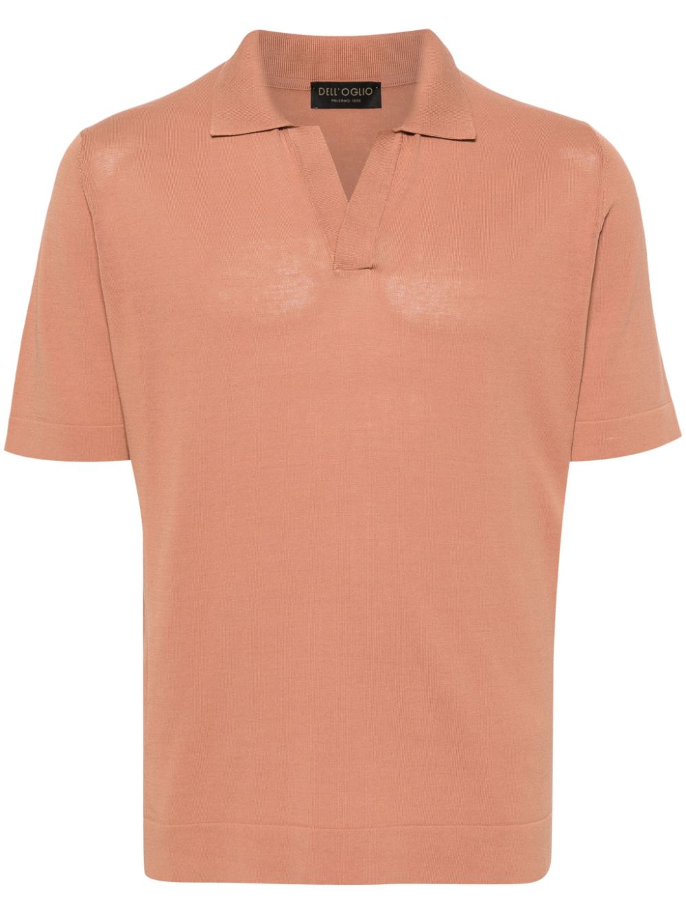 Dell'oglio Fine-knit Cotton Polo Shirt In Pink