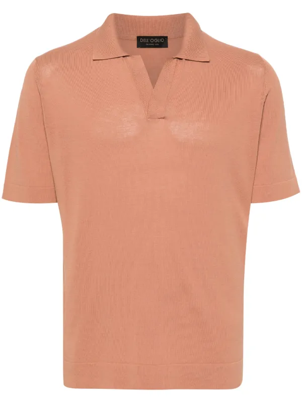 Dell oglio fine knit Cotton Polo Shirt Neutrals FARFETCH IN