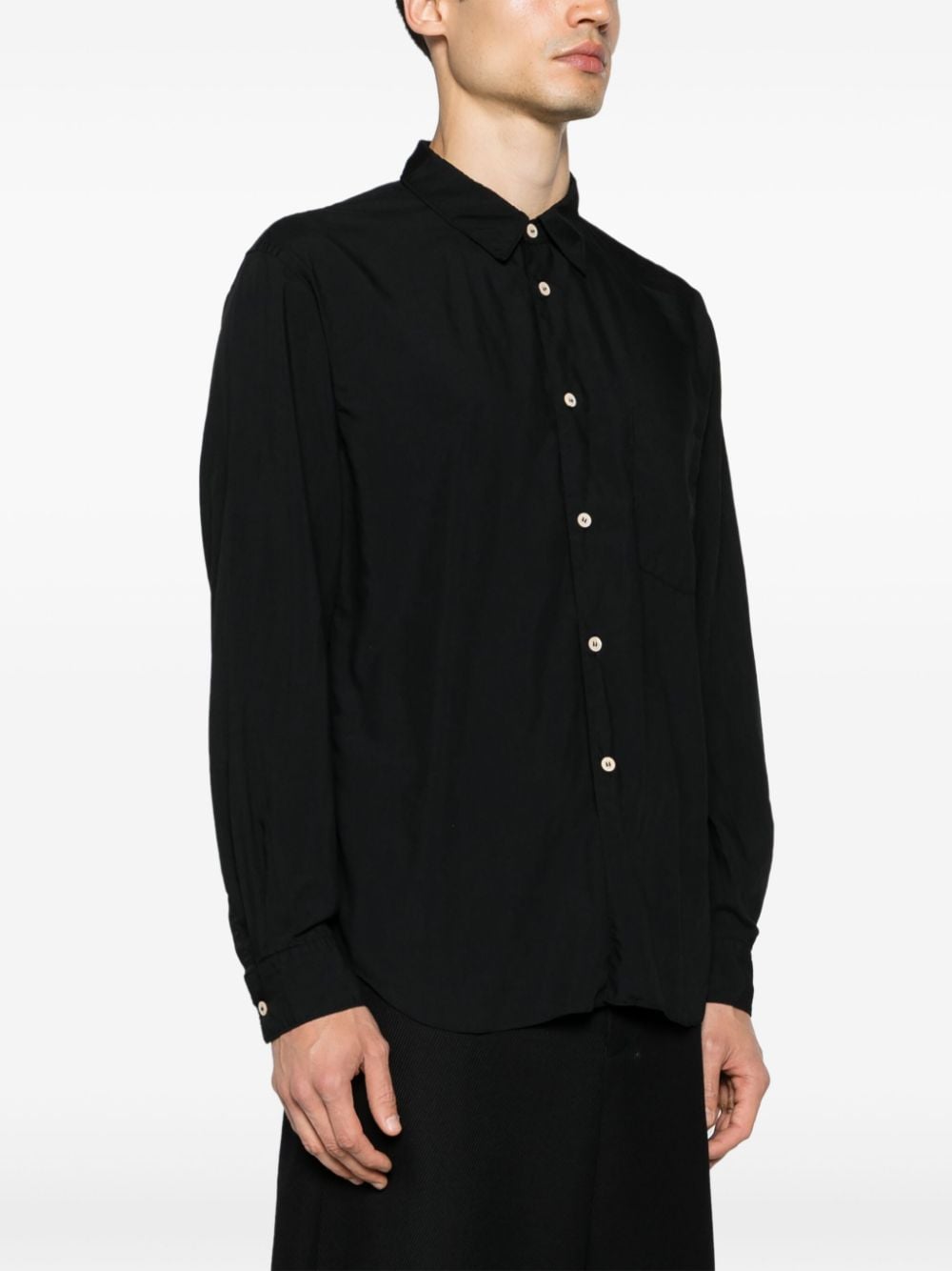 Shop Comme Des Garçons Homme Deux Button-up Long-sleeve Shirt In Black