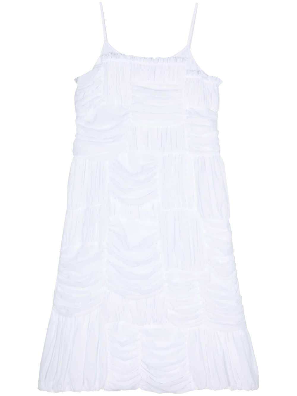 Comme Des Garçons Comme Des Garçons Ruched Midi Dress In White