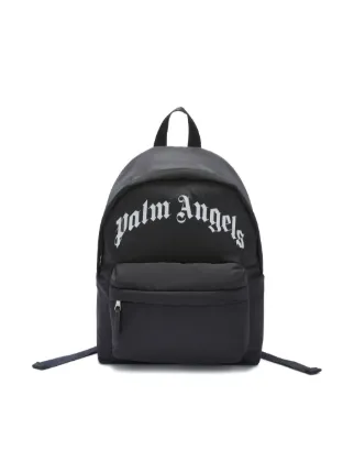 Palm Angels Kids Curved Logo Backpack | Black | FARFETCH