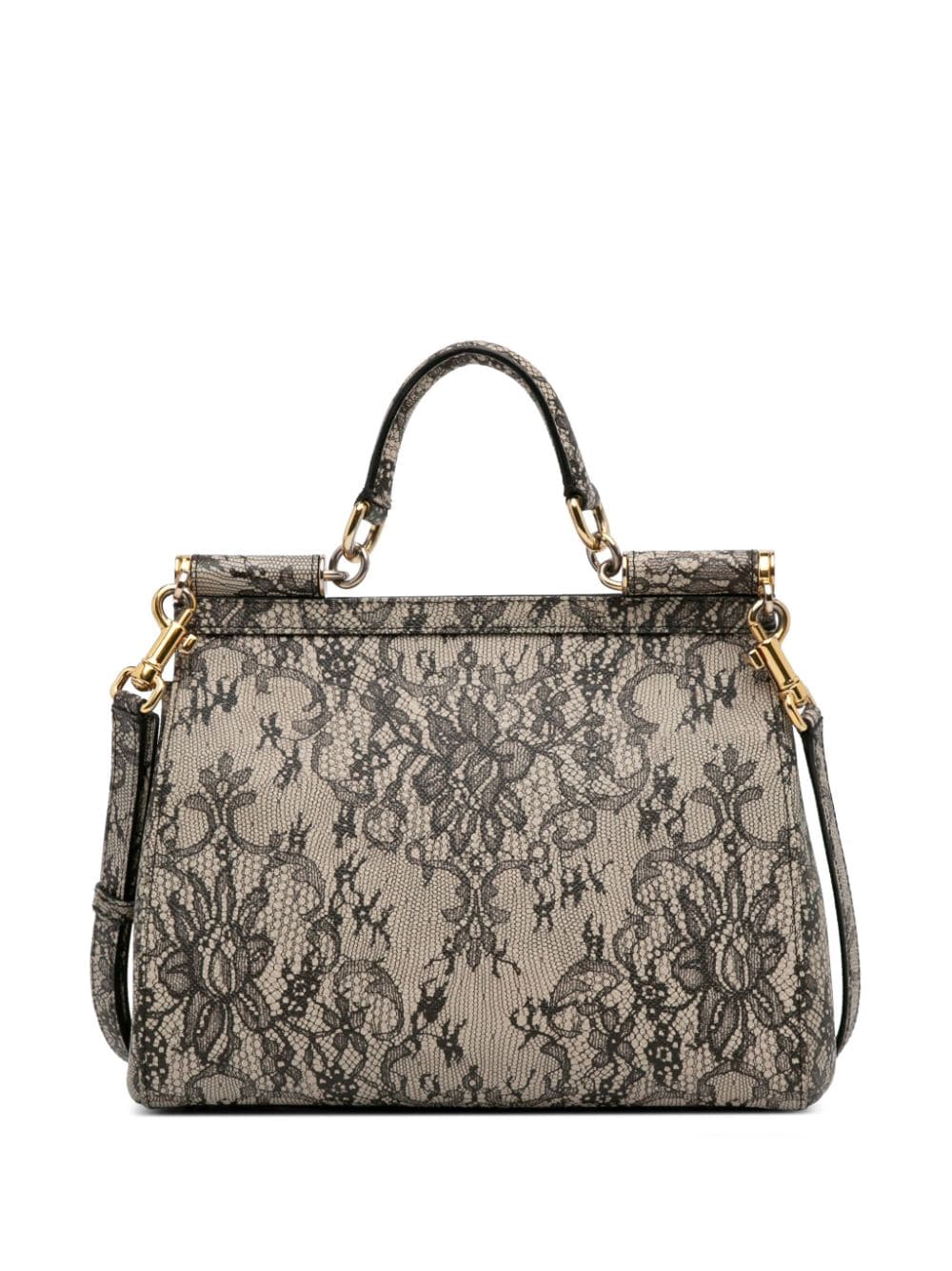 Dolce & Gabbana Pre-Owned 21th Century Lace Printed Miss Sicily satchel - Bruin