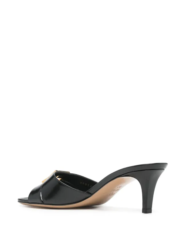 サンダル FENDI Black Leather Fendi Lab Mules Fendi Black Leather Lab Mules | italist