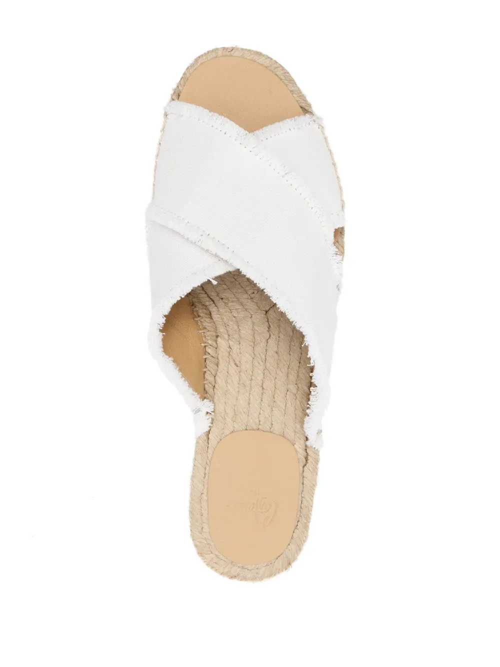 Shop Castaã±er Palmera Canvas Espadrilles In 白色