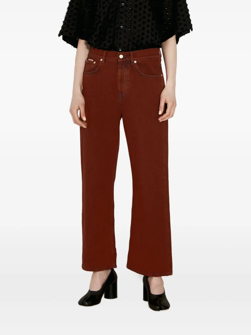 Eytys Avalon Cropped Jeans In Red