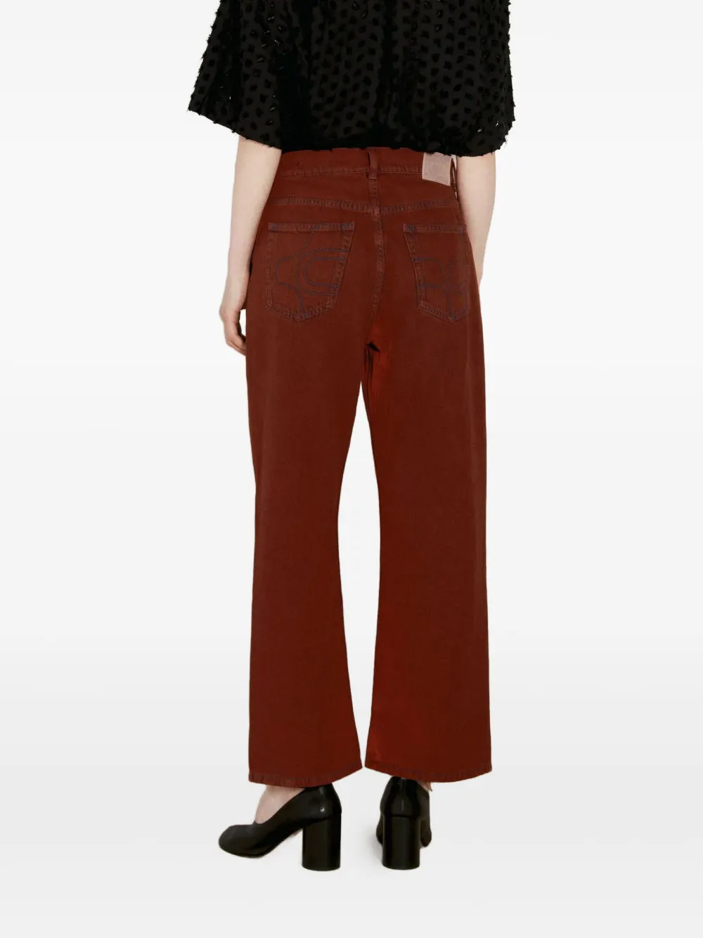 Eytys Avalon Cropped Jeans In Red