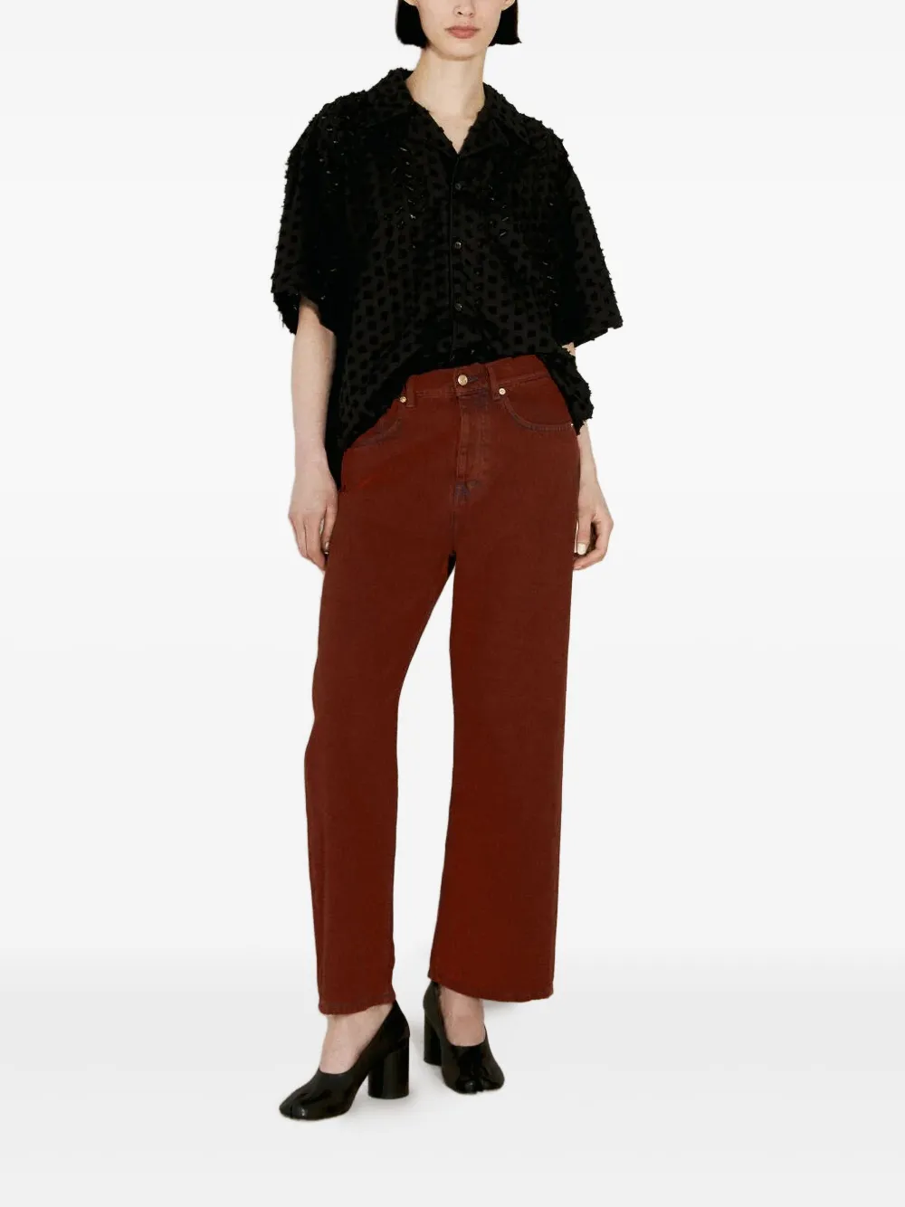 Eytys Avalon Cropped Jeans In Red