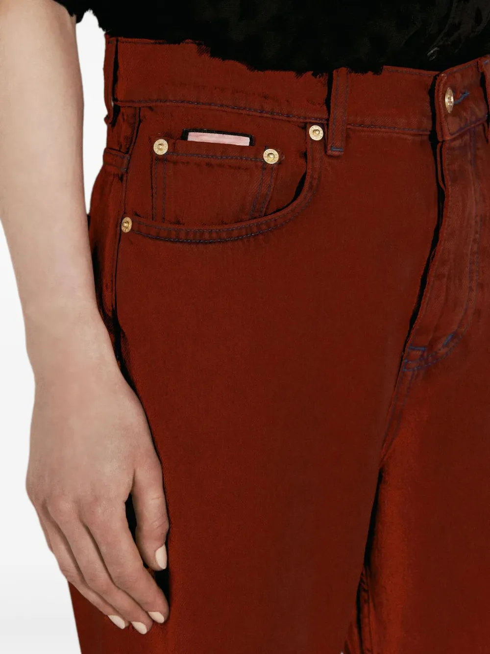 Eytys Avalon Cropped Jeans In Red