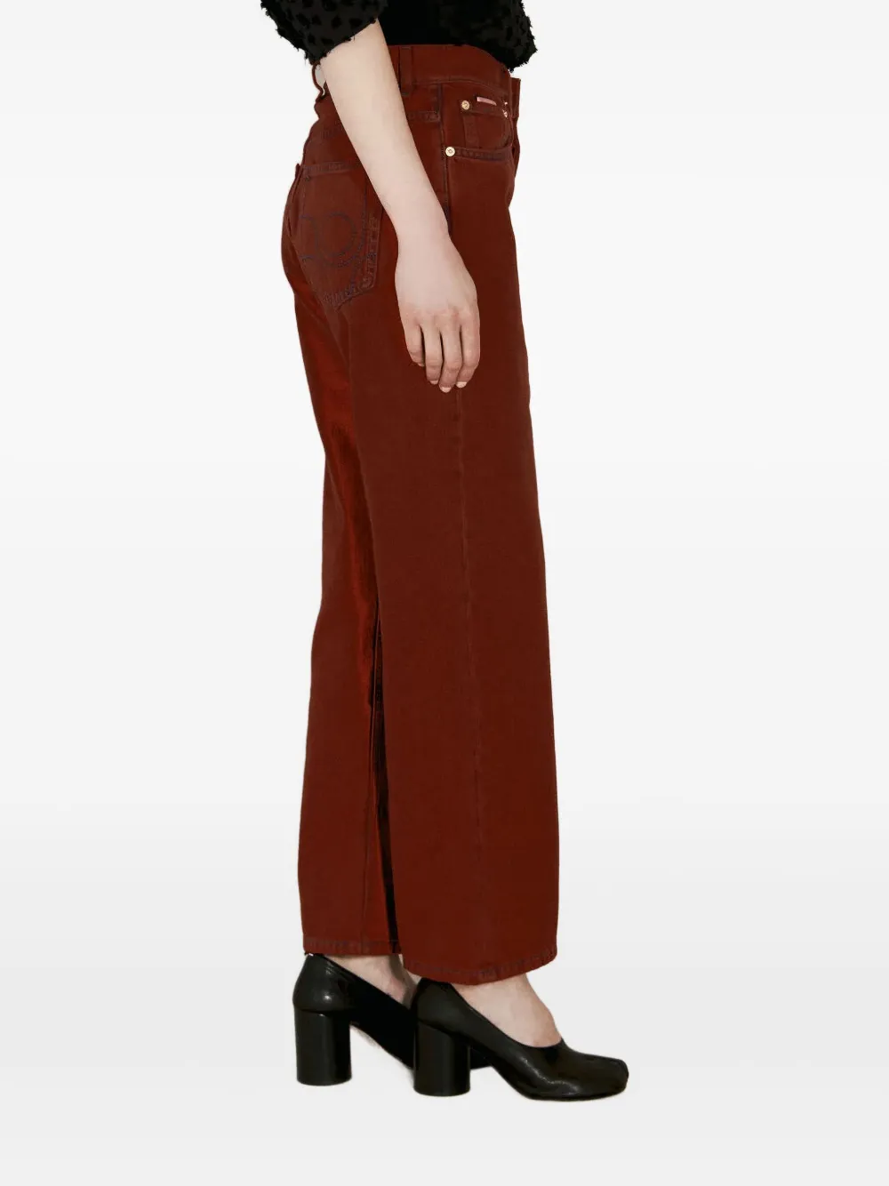 Eytys Avalon Cropped Jeans In Red