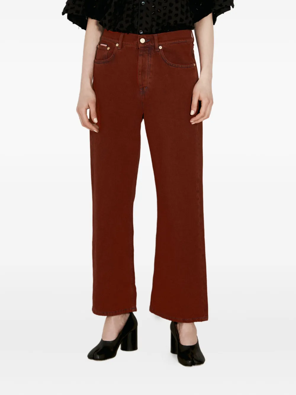 EYTYS Jeans met wijde pijpen Rood