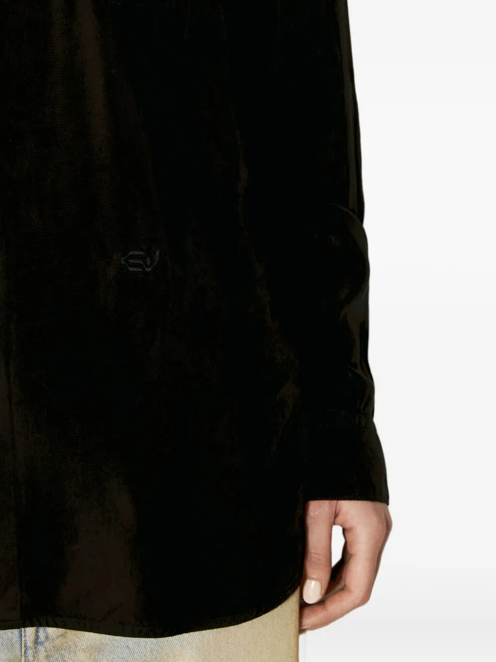EYTYS Ottis blouse met logopatch Zwart