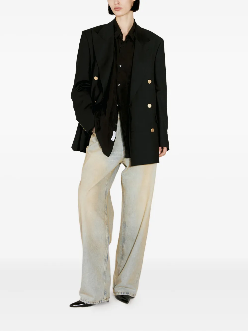 EYTYS Ottis blouse met logopatch Zwart