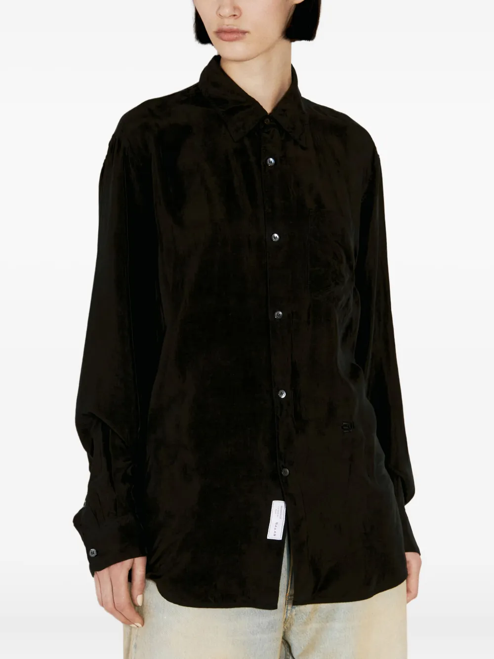 EYTYS Ottis blouse met logopatch Zwart
