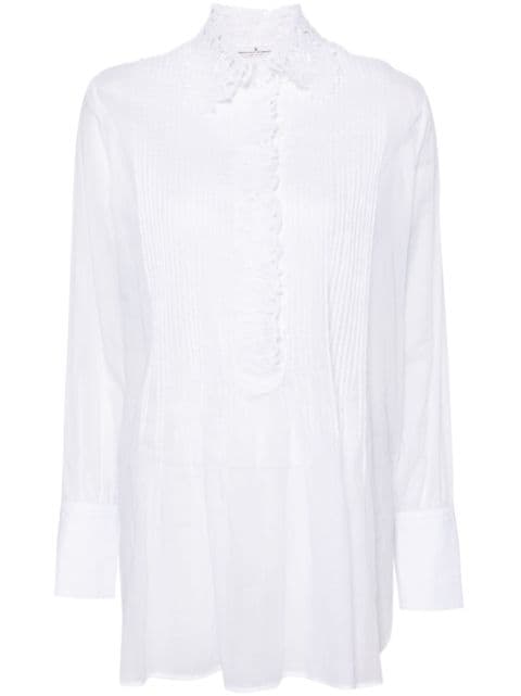Ermanno Scervino floral-embroidered pleated blouse