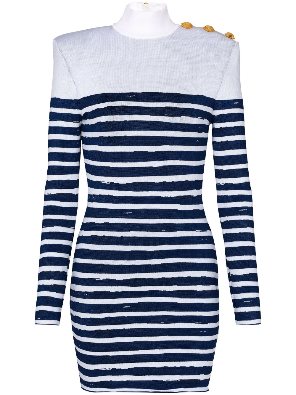 Balmain Gestreepte mini-jurk Wit